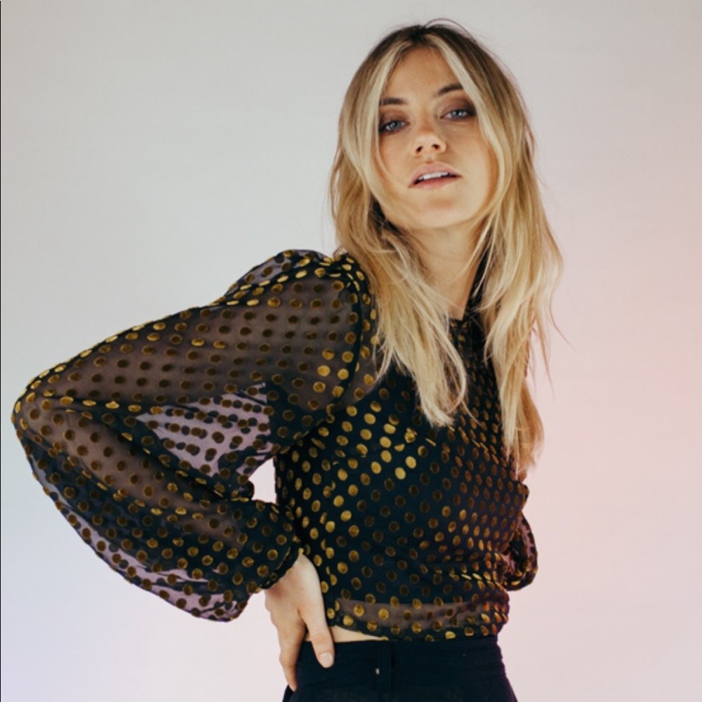BNWT gold & black Lenni galaxy blouse